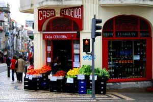 Casa Cerdeira fruit and vegetable shop on a Porto street corner