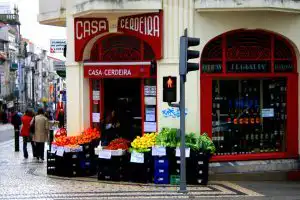 Casa Cerdeira fruit and vegetable shop on a Porto street corner